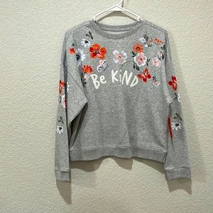 Brand New! Grey Floral Sweater, Size in Kids: XXL, Brand: Wonder Nation